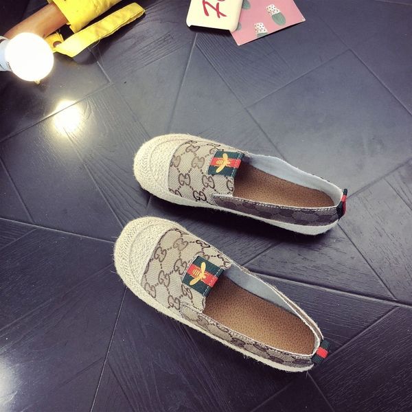 

Дорогих женщин конструктора ткани Холст Espadrilles скольжения на плоской подошве Лет