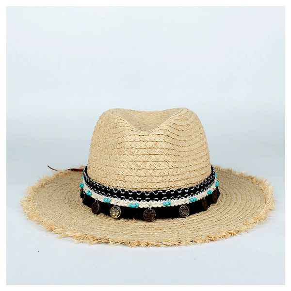 

fashion 9 stlye bohemia summer women travel beach sun hat elegant lady raffia straw wide brim panama sunbonnet sunhat, Blue;gray