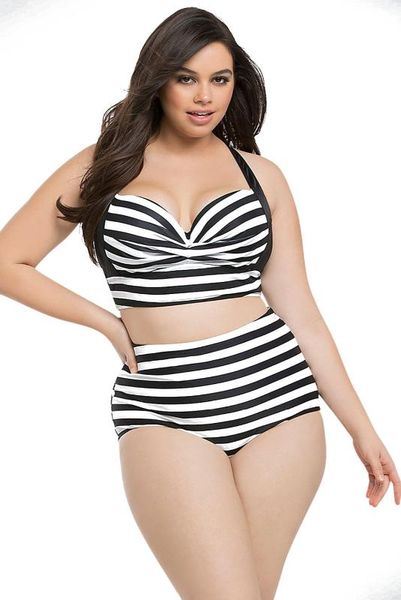 

new plus size xl-4xl summer criss cross high waist bikini push up swimwear bathing suit hollow out backless beachwear 41810, White;black