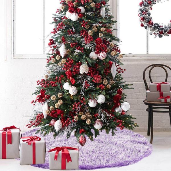

christmas tree skirt decor long plush base floor mat cover merry xmas home scene layout supplies e65b