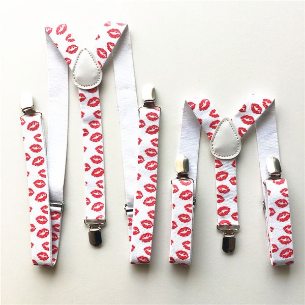 

2pcs для взрослых и детей печати сексуальные губы шаблон suspender набор clip-на брекеты эластичные регулируемая подвеска партии qzbd005, Black;white