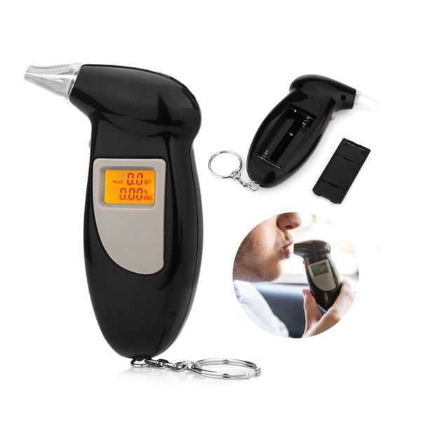 

alcohol tester lcd display digital keychain high sensitive alcohol breath analyzer breathalyzer with 4 replace mouth pieces