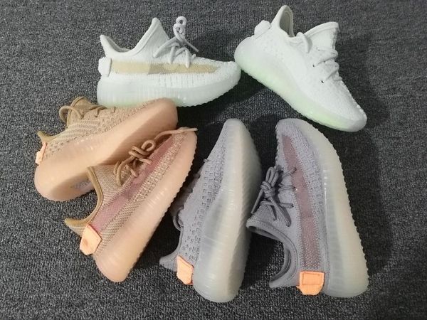 

2019 kanye west infant v2 runners true form static clay hyperspace kids running shoes children toddler trainers boy girl student sneaker, Black