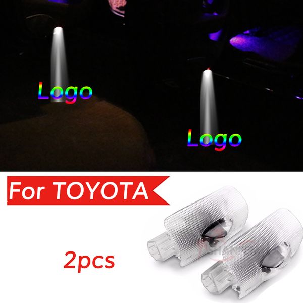 

2x led car door logo light for crown reiz camry corolla verso ez prius previa laser projector light accessories