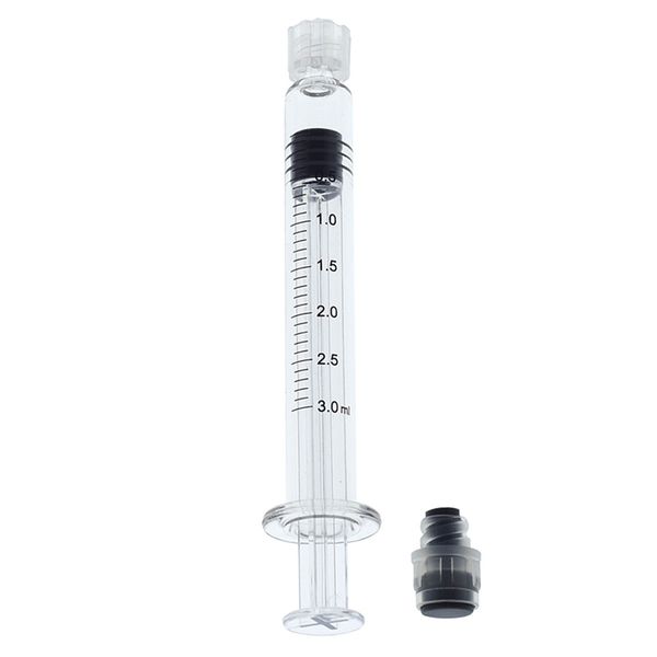 

3ml luer lock syringe (gray piston) reusable or thick co2 oil cartridges tank clear cigarettes atomizers