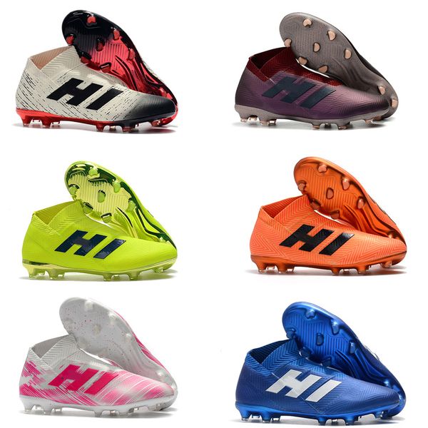 

fashion nemeziz 18.1 18 fg archetic messi men agility bandage spectral mode boots cleats 18+x football shoes