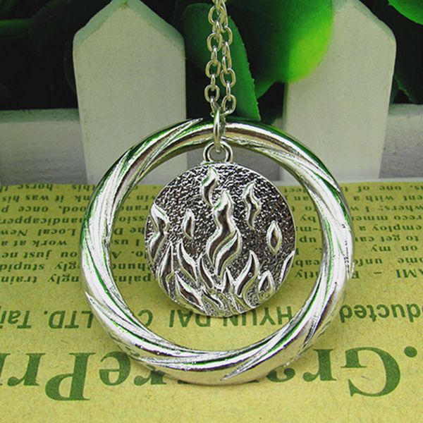 

the flames of courage dauntless necklace pendant, Silver