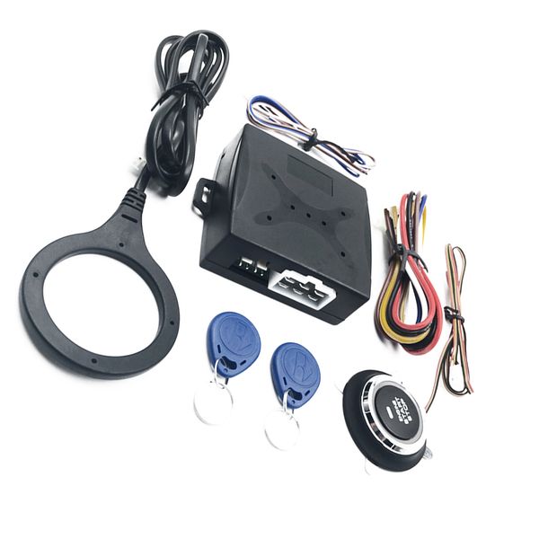 

12v car smart security keyless entry push start alarm system remote one-button start foot brake detection