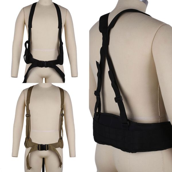

molle tactical waist padded belt with h-shaped suspender for, Camo;black