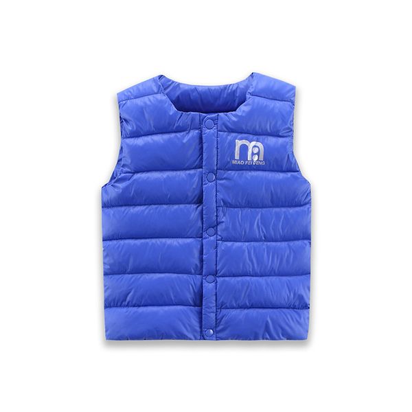 

children down vest sleeveless single breasted kids winter coats outfits casual baby costume thin warm boys girls waistcoats, Blue