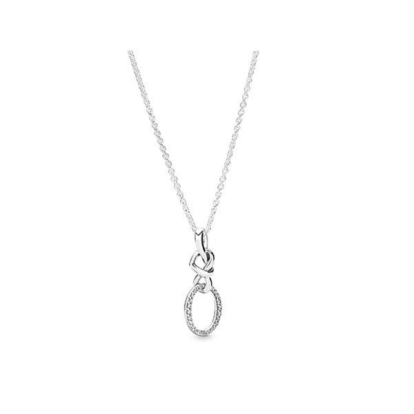 

2019 [new product] 925 sterling silver knotted heart intertwined necklace 398078cz fashion jewelry 397780cz ing