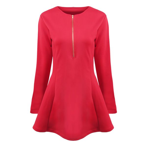 

женская дизайнерская молния талии с длинным рукавом большой качели юбка сексуальная тонкий сплошной цвет dressriba, Black;gray