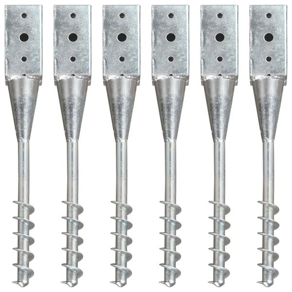 

ground stakes 6 pcs silver 7x7x56 cm galvanized steel garden sets