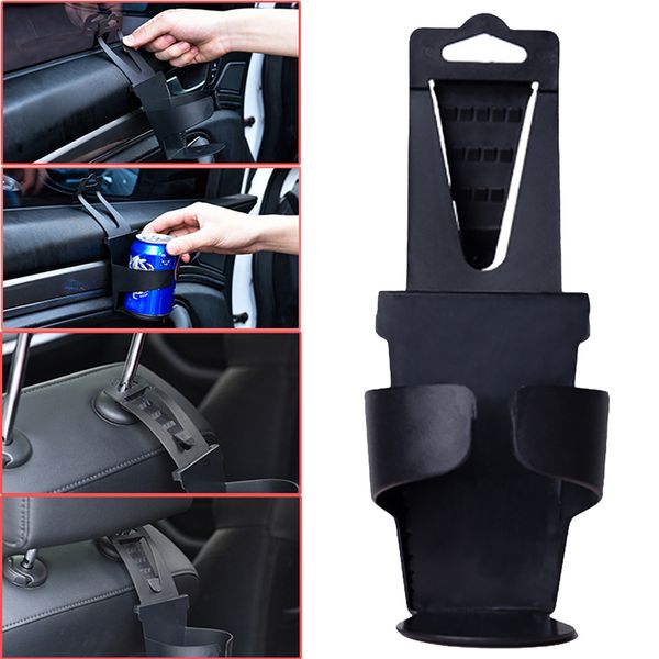 

new universal vehicle car truck door mount drink bottle cup holder stand black fit for car windows and seat headrest #p10