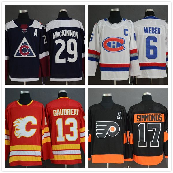 

6 Shea Weber 28 Claude Giroux 11 Travis Konecny 17 Wayne Simmonds 29 Nathan MacKinnon 13 Johnny Gaudreau Men's hockey Jerseys Stitched Logo