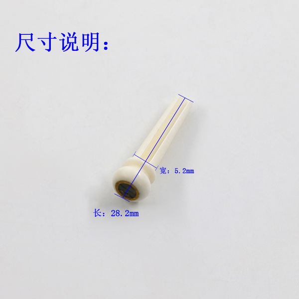 

6pcs ox bone guitar bridge pins ebony bridge pin for acoustic guitar with pearl shell brass circle guitar accessories