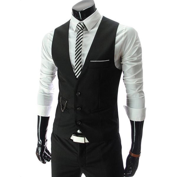 

dress vests for men black slim fit mens suit vest male waistcoat gilet homme colete masculino social formal business jacket 4xl, Black;white