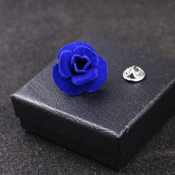

women mens dress velvet flower brooch pin corsage party jewelry accessories, Gray