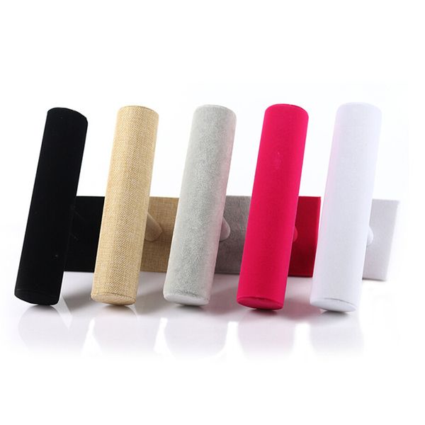 

new jewelry display t-bar rack pu leather / velvet bracelet watch jewelry organizer display holder, Pink;blue
