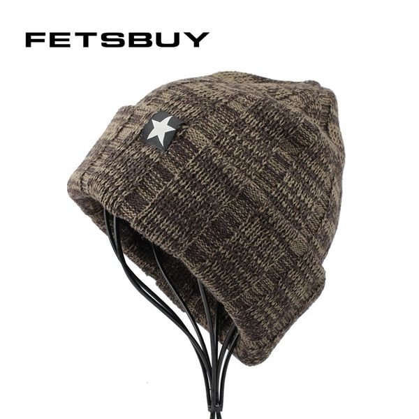 

fetsbuy] winter beanies knitted hat mens skullies casual cap bonnet hants five star hat cap men woman gorrs 18019