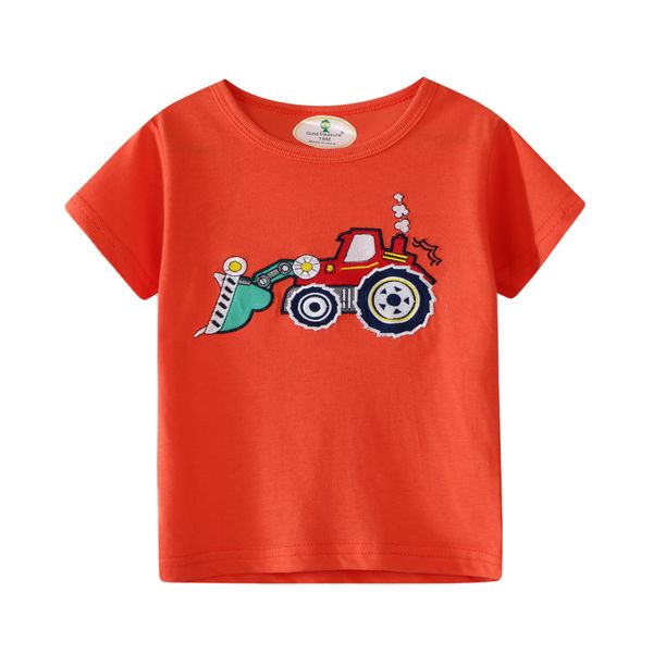 

Summer Short-sleeved New Products Europe And America Grid Board Brand Childrenswear Knitted Children T-shirt Pure Cotton Export