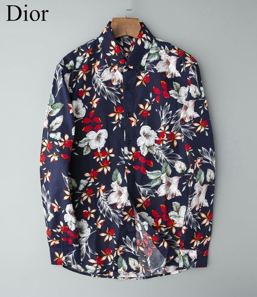 

new arrival in 2019: men's fashion shirt pattern, long sleeve, paint, color printing, slimming men's casual shirt, men's form, White;black