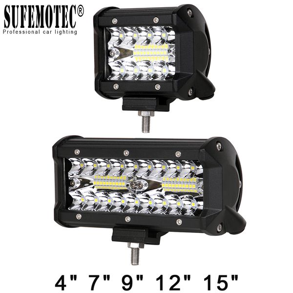 

60w 120w 180w 4x4 offroad led light bar for cars combo beams off road suv atv tractor boat trucks excavator 12v 24v work lights