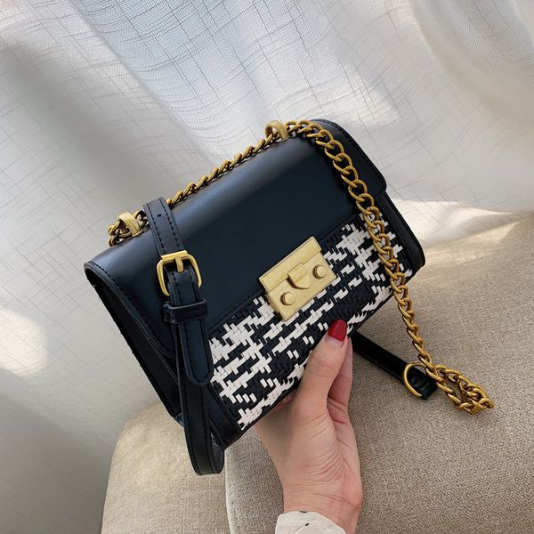 

female crossbody bags for women 2020 quality pu leather handbags sac a main ladies knit shoulder messenger bag