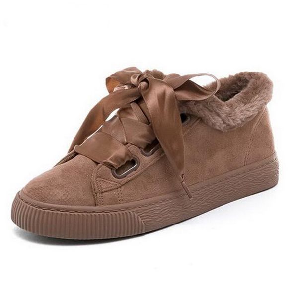 

women boots snow warm winter sneakers female pu boots botas lace up lady mujer fur ankle fashion ladies winter shoes black
