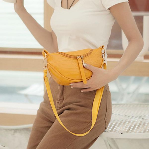 

new fashion half moon shoulder bags small women's bag 2020 leather zipper messenger crossbody bags ladies casual handbag bolsos