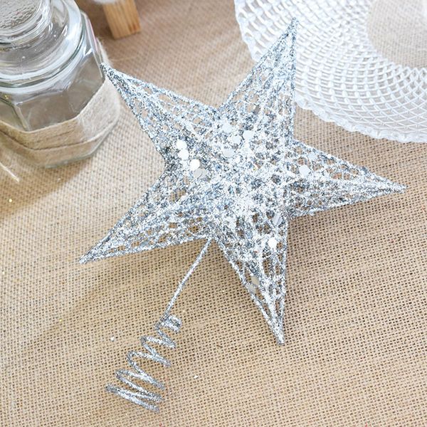 

christmas tree er 3 color metal five point star decor ornament xmas prop shimmer holiday home glittery beautiful party