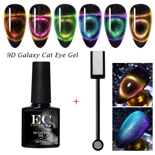 

chameleon colorful gel lacquer soak off enamel varnish 9d cat eyes magnetic gel nail polish long lasting uv nail polish, Red;pink