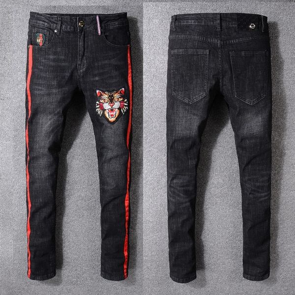 

men s distressed ripped skinny fashion designer shorts slim motorcycle causal mens denim pants hip hop skinny jeans men pants, Blue