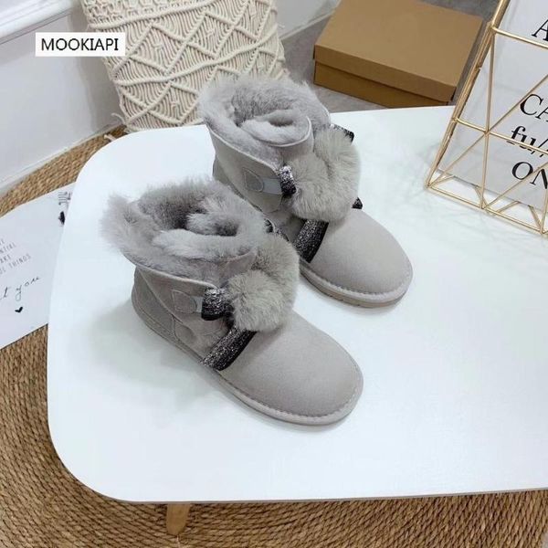 

2019 china's high-quality brand women's snow boots, real sheepskin, 100% wool, the latest women's shoes, delivery, Black