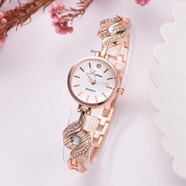 

women dress bracelet watch fashion crystal quartz wristwatch classic ladies watch brands lvpai luxury 2019, Slivery;brown