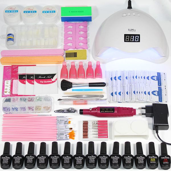 

nail set for nail electric pen for manicure acrylic set 36w/48w/72 w led lamp gel 12 varnish manicure kit
