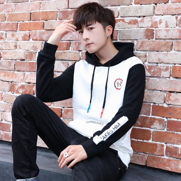 

mens designer hoodie long sleeve t-shirt men's sweater summer hooded men's letter trend sweater, Black