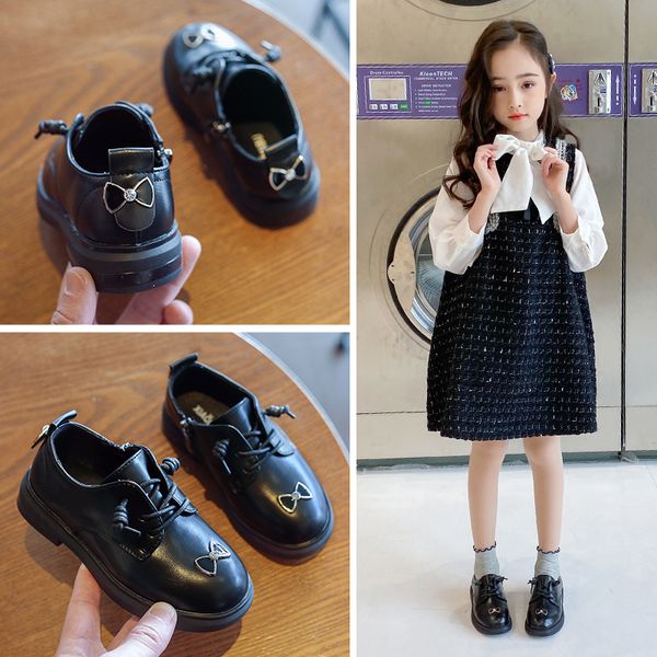 

aadct девушки кожаную обувь 2020 весной принцесса новые маленькие дети обувь для мальчиков марка детской обуви, Black;grey