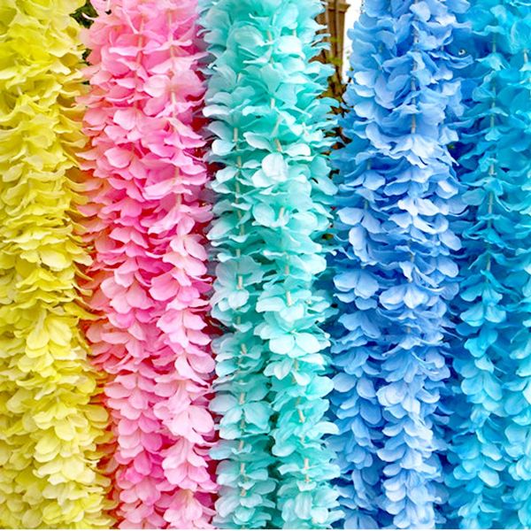 

1m artificial orchid string fake flowers string stripe vine leaf flower wall hanging flowers garland floral home wedding decor