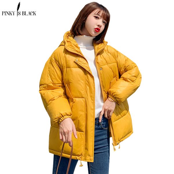 

pinkyisblack 2019 fashion plus size 2xl down jackets women winter coat short thicken warm cotton padded winter jacket women coat y190926, Black;white