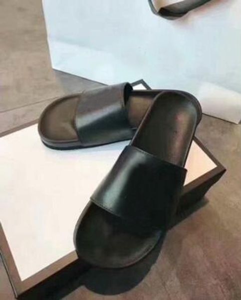 

[orignal box] classics new womens flat heels beach sandals ladies outdoor luxury slippers summer cowhide shoes 35-40, Black