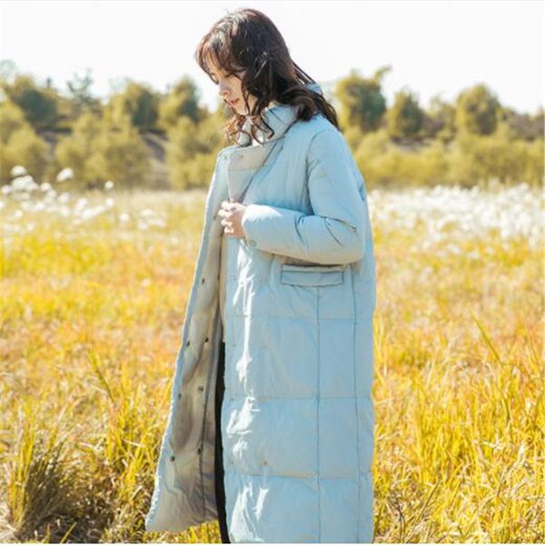 

art красивый длинный воротник вниз куртка утолщенной белой утки женщин вниз и расколоть 2018 год зима, Black