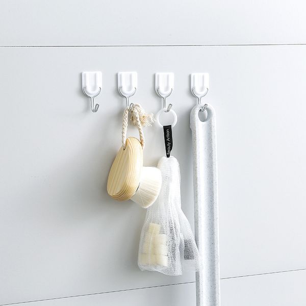 

1542t originality home furnishing u form white brute force sticking hook 6 individual dress a hook peg door back a hook