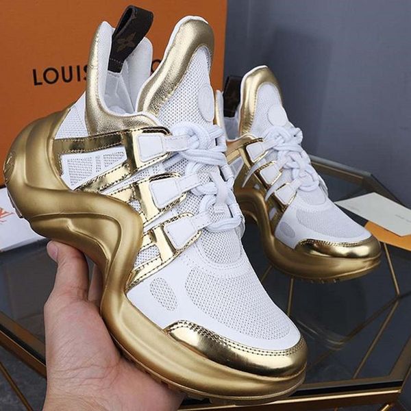 

golden archlight sneaker famous designer shoes mens sneakers womens luxury shoes casual fashion breathable athletic mesh zx01, Black