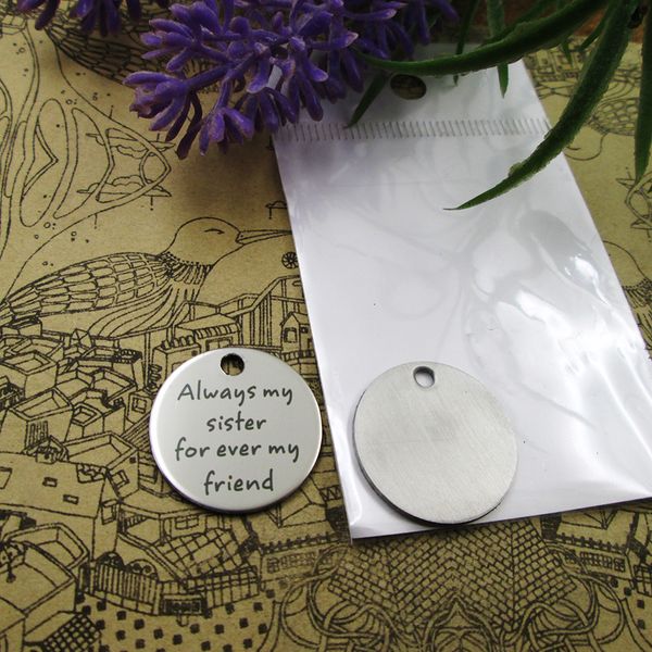

40pcs--"always my sister for ever my friend"stainless steel charms more style for choosing diy charms pendants for necklace, Bronze;silver