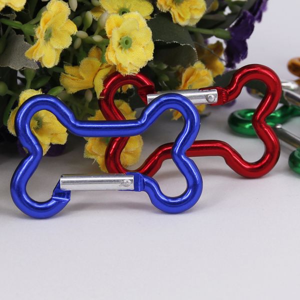 

2020 Bone Shape Hook Ring Aluminum Carabiner Camping Hiking Tools Quick Hook Backpacking Hanging Buckle Keychain