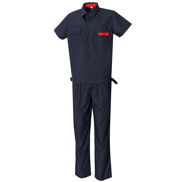 

men women short sleeve work uniform garage engineer working jacket and pants suit, White;black