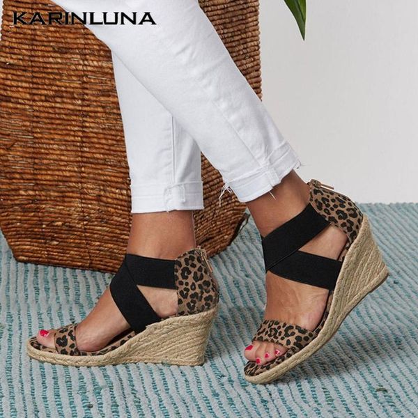 

karin 2020 design large size 43 women sandals wedges platform zip pumps summer casual woman sandals, Black