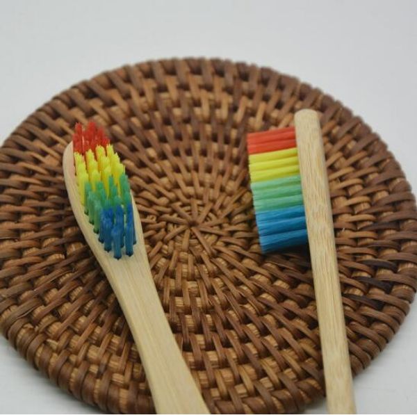 

2019 new wooden rainbow bamboo toothbrush oral care soft bristle head bamboo toothbrush wholesale