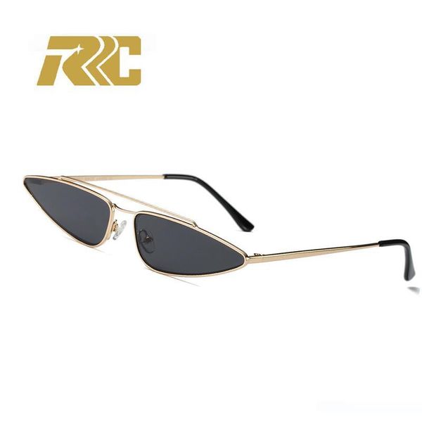 

rrc new sunglases retro cat eye sunglasses women vintage metal triangle cateye sun glasses female, White;black